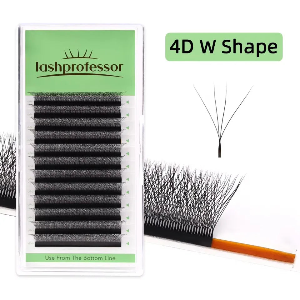 Black/Brown 3DW Lash Premade Fairy Volume Fans Lash Clover Bloom Eyelash Extension Wispy Spike Lash Three-Core Triple Tip Cilios