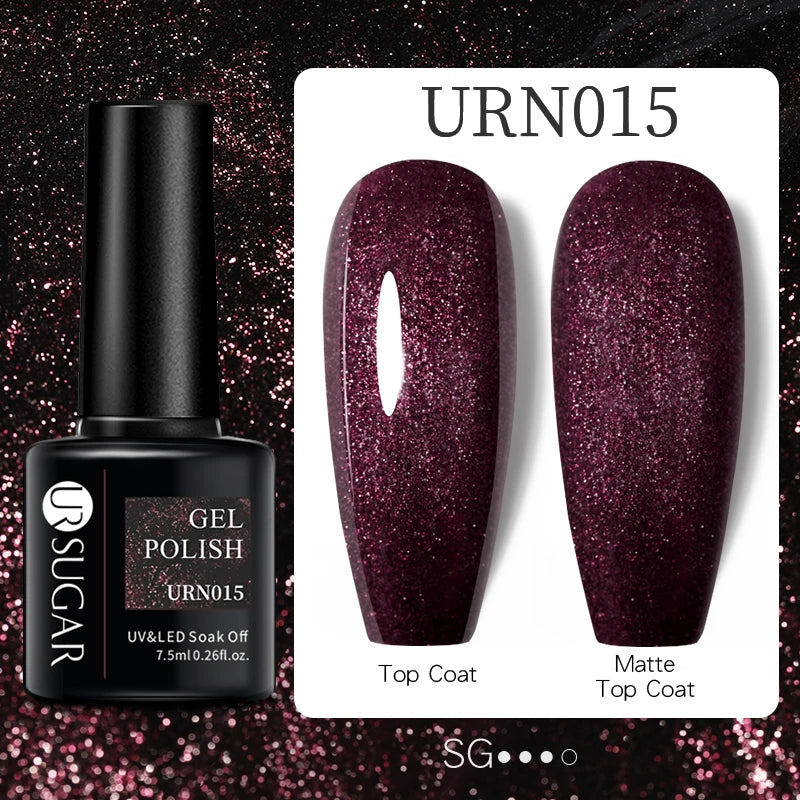 UR SUGAR 7ml Glitter UV Gel Nail Polish Glitter Sequins Soak Off UV Gel Varnish Colorful Nail Gel Polish DIY Nail Art Polish