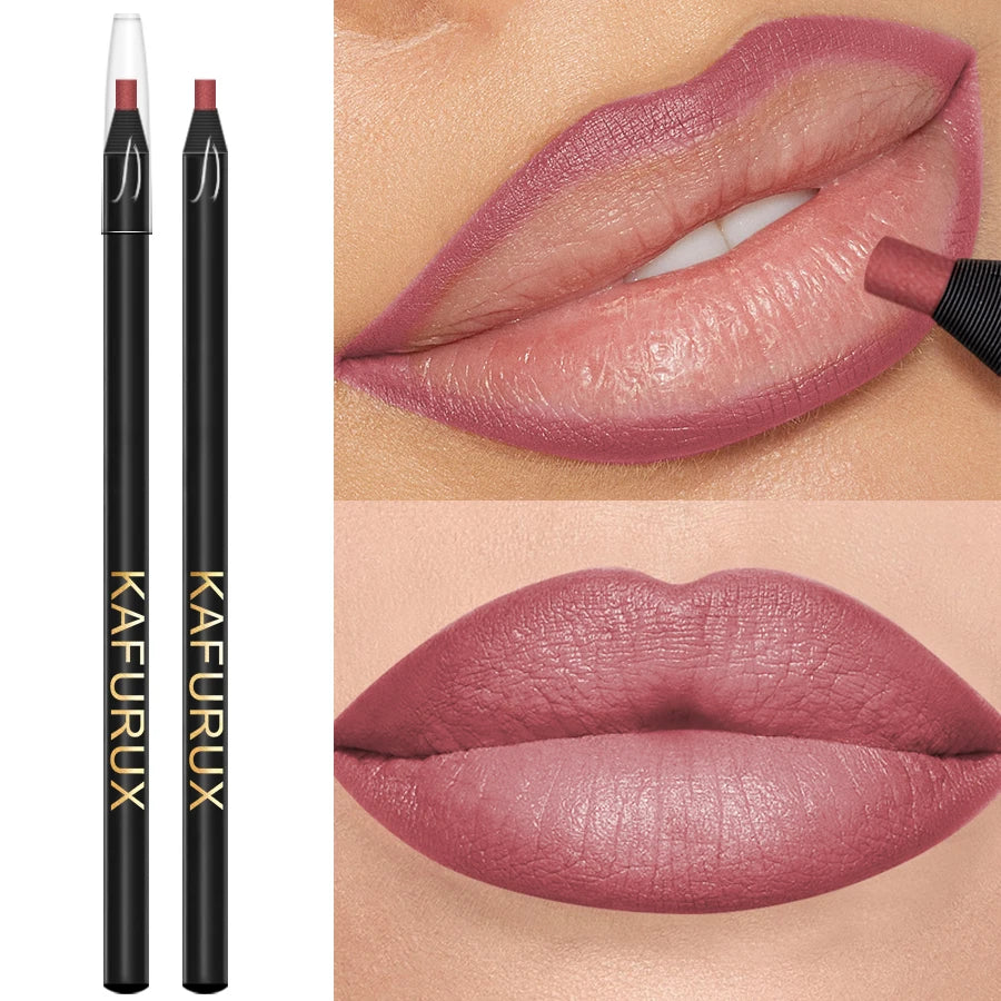 12 Colors Matte Lip Liner Pen Long Lasting Lip Glaze High Pigment Lip Tint Waterproof Red Brown  Lipliner Korean Makeup Gifts