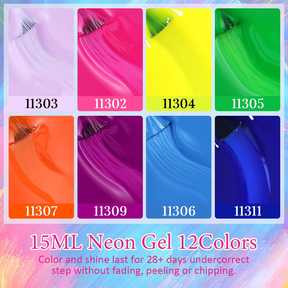Clou Beaute 12pcs Gel Nail Polish Manicure Set Color 15ml White Glass Bottle Nail Art Kit Vernis Semi Permanent Nail Art Varnish