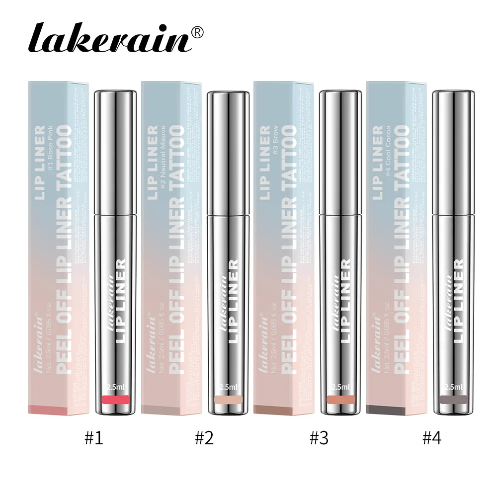 Highly Pigmented Lip Liner Tattoo Matte Peel Off Enhance Lip Liner Lasting Lip Stain Waterproof 4Colors Transfer-proof Lipstic