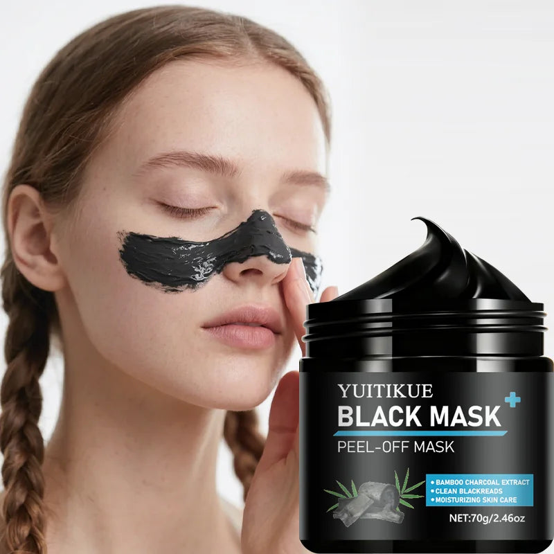 YUITIKUE Bamboo Charcoal Peel-Off Black Mask - Deep Blackhead Extraction & Pore Purifying