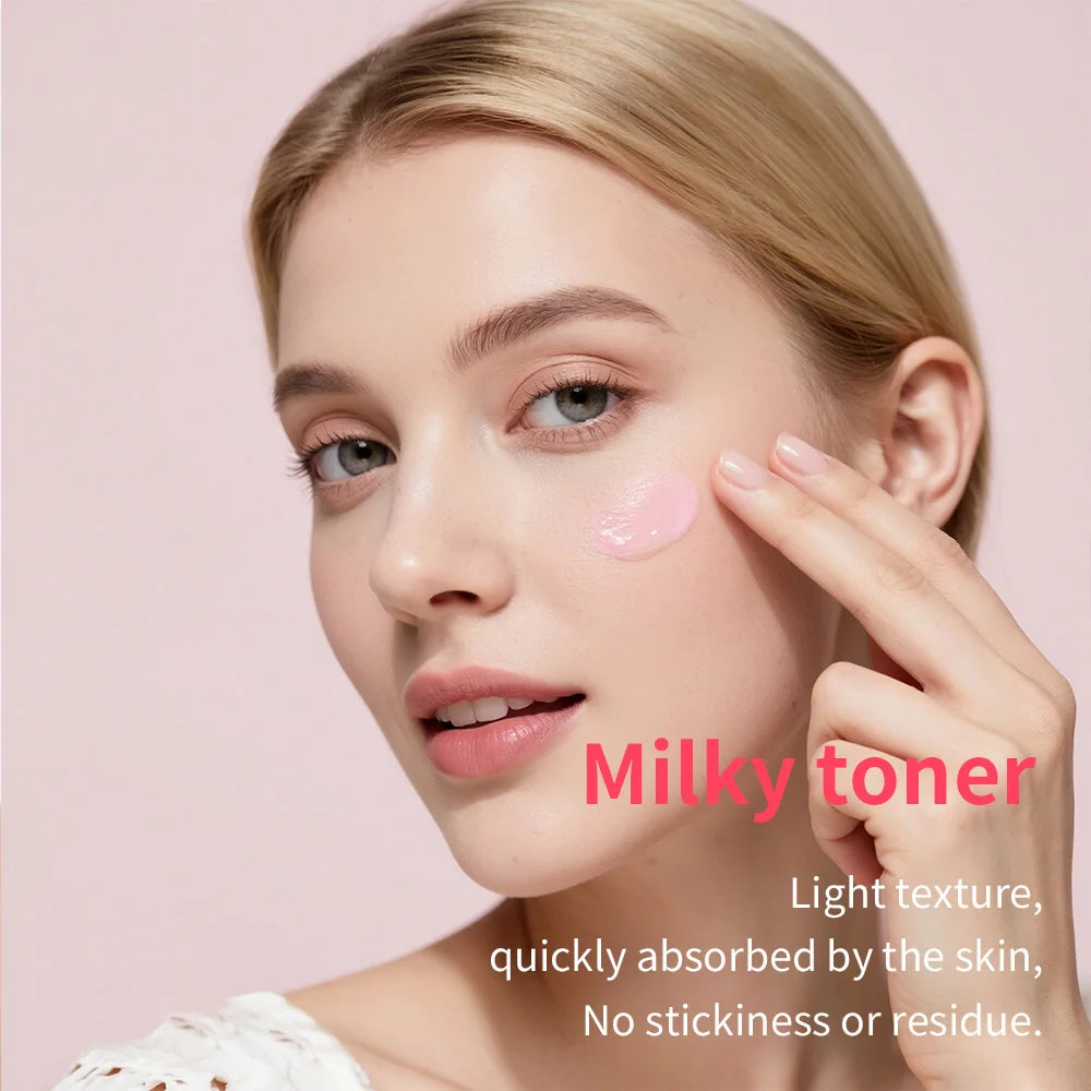 PDRN Pink Niacinamide Milky Toner for Hydrating Moisturizing Soothing Ceramide Glass Glow Skin Milky Toner Korean Skincare