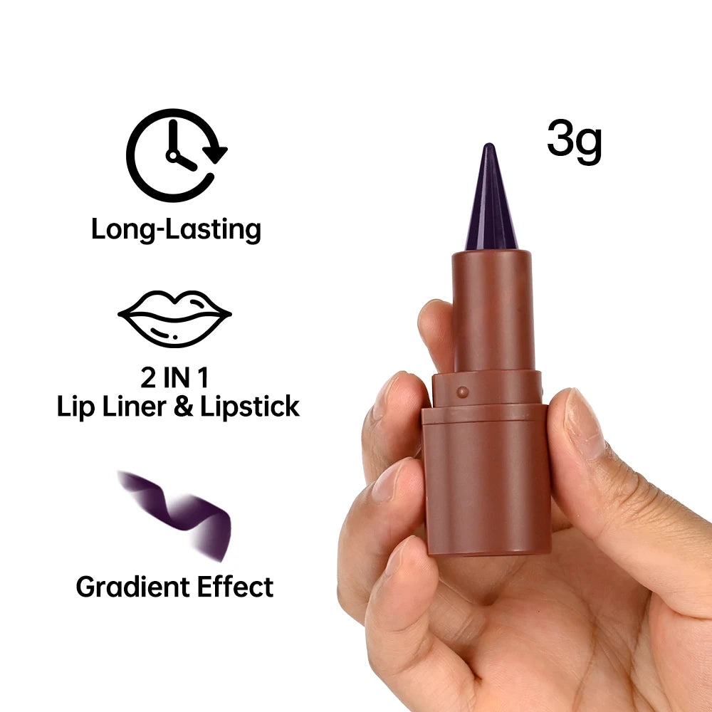 Waterproof Lip Liner Tapered Gradient Matte Black Brown Velvet Lipstick Non Sticky Contouring Tint Lipliner Crayon Lip Makeup