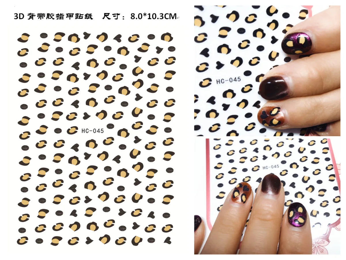 Press on Nails Tiger Symbol Nails Decals Design Fierce Wild Animal Leopard Decoration Manicure Stickers Nails Accessories Tools
