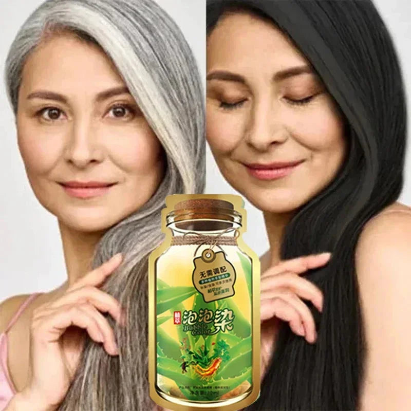 Natural Plant Herbal Hair Dye Shampoo 5 Minutes Change Hair Color Non-irritating Nourishing Repairs Gray White Hair Beauty Care