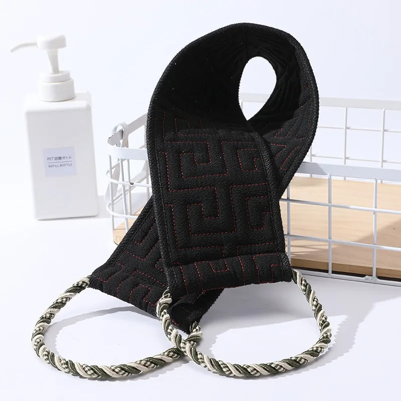 Dual Side Back Scrubbing Towel Durable Shower Exfoliating Bath Belt Glove Wisp For Body Washcloth Japanese Rear Scrub Pull Strap