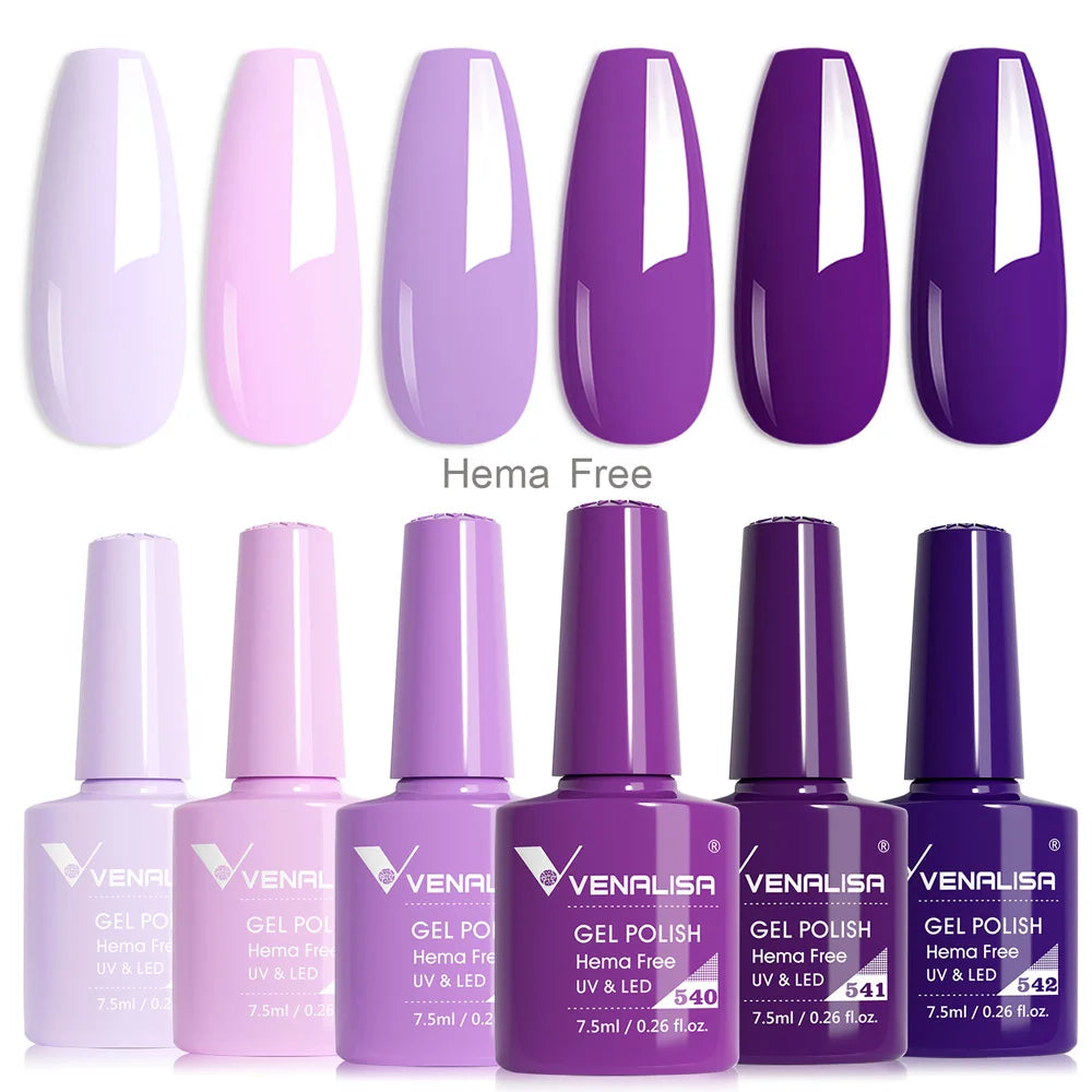 Venalisa Nail Gel Polish Kit HEMA TPO FREE Nude Pink Color Collection Self Leveling Full Coverage Nail Manicure Set 6Pcs Kit