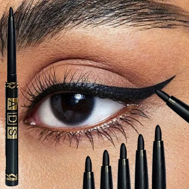 1/2/5/12pcs Waterproof & Sweat-Proof Black Eyeliner Pencil Eye Liner Gel Pen Long-Lasting Anti-smudging for Bold Eye Makeup