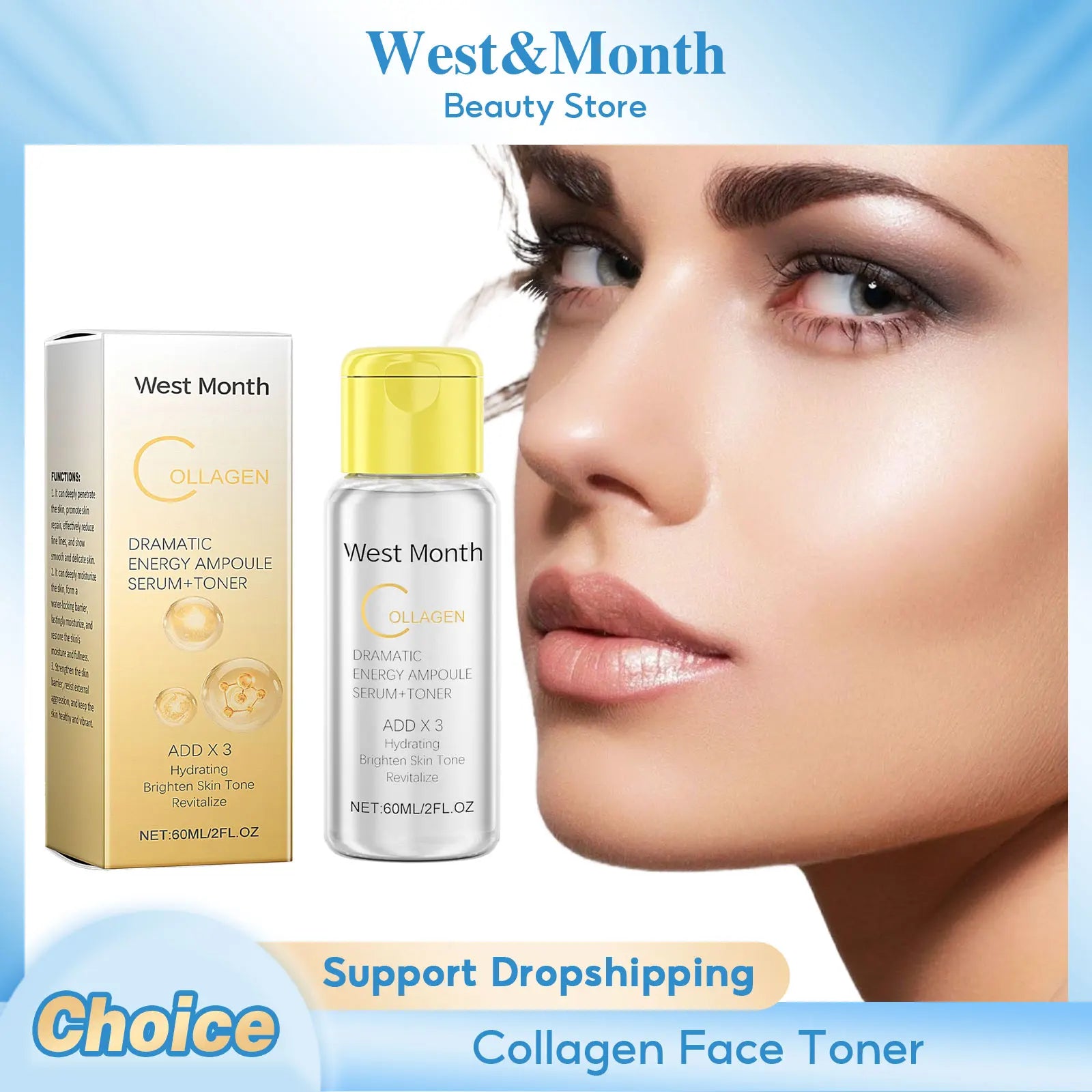 Moisturizing Face Toner Brightening Lifting Fade Fine Lines Hydrating Dry Nourishing Smoothing Revitalize Glow Korean Skin Care