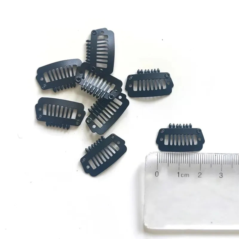 50pcs 2.3cm-3.6cm Black Brown Color Wig Clips Snap Clip For Hair Extension Wig Weft Wig PP Hairpins Large Clips Styling Tools