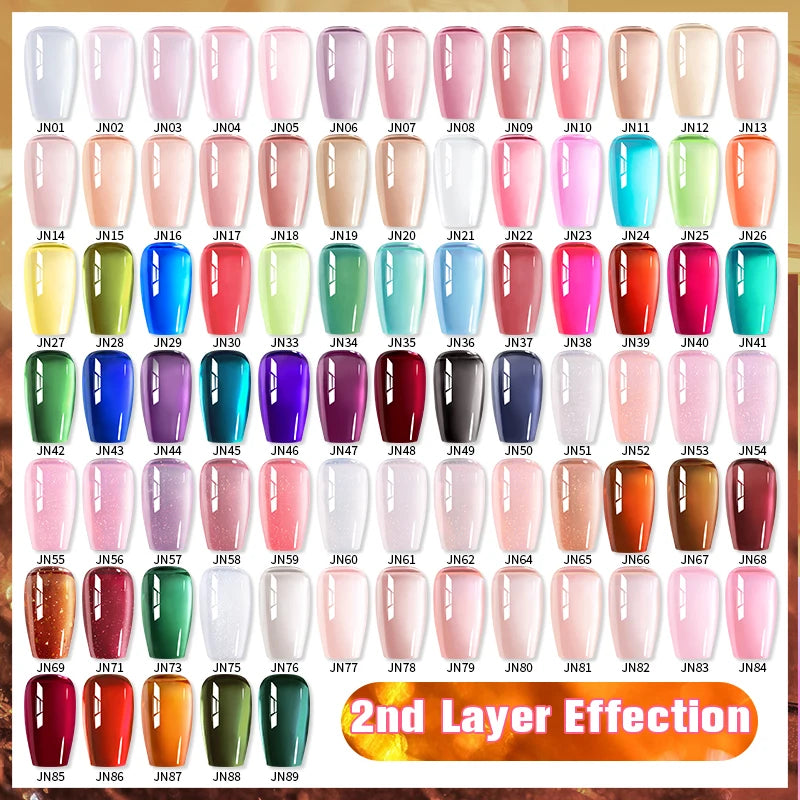 BORN PRETTY 10ml Translucent Color Gel Polish Jelly Nude Autumn Jelly Amber Semi Permanent UV Gel Nail Art Soak Off Gel Varnish