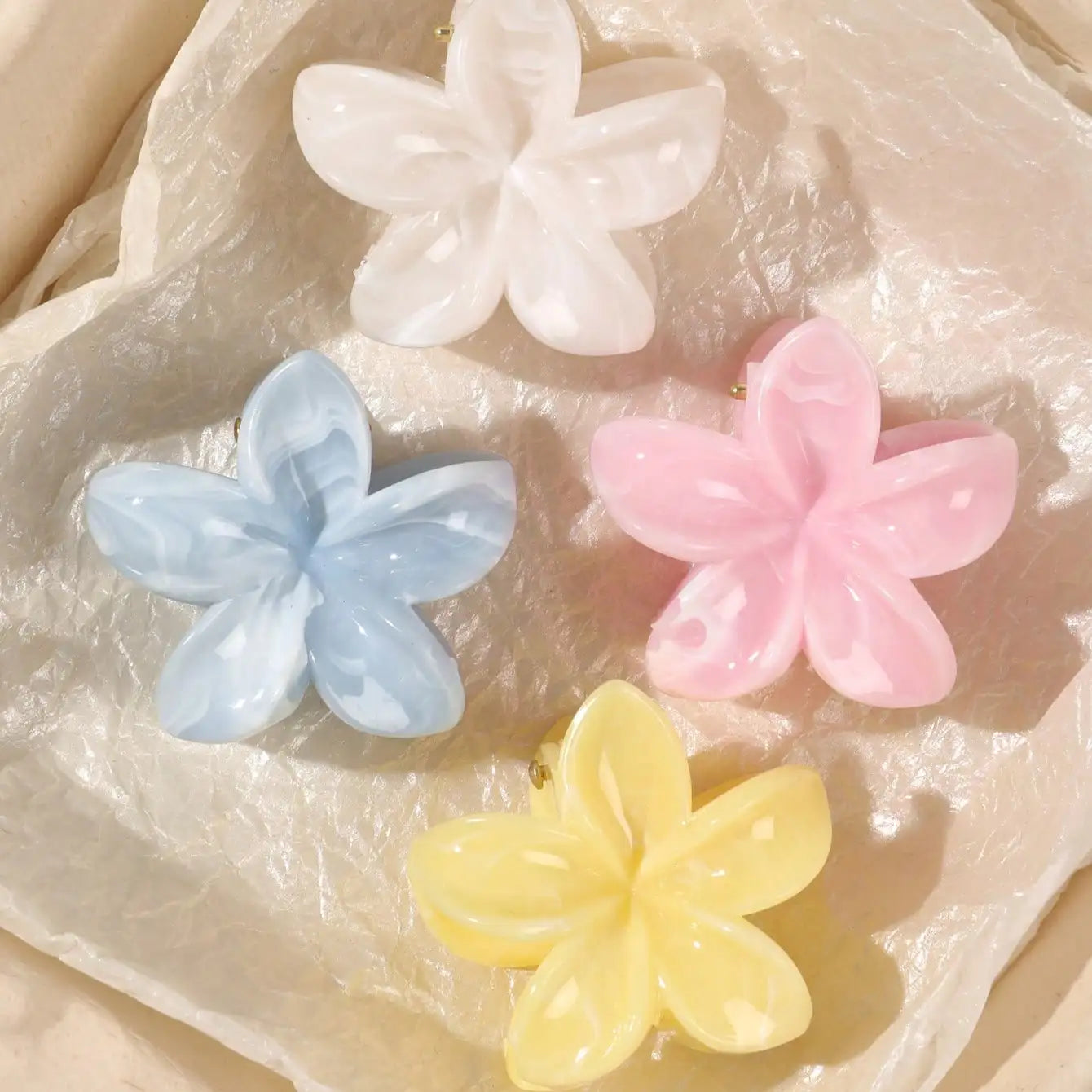4Pcs Multicolor Flower Hair Claw Clips for Women Girls Nonslip Cute Fashion Hair Accessories Small Hairpin Crab Barrette Style