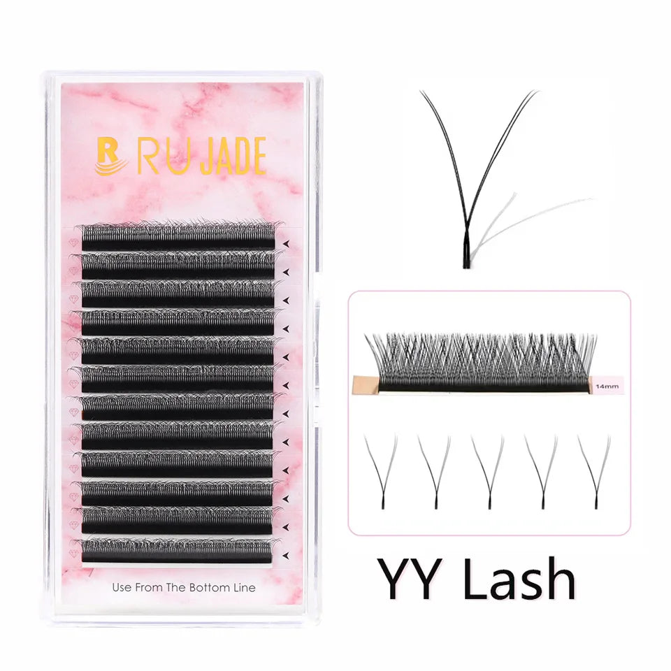 NEW Brown 3D Fairy W-Shaped Eyelash Extension Brown 4D Hand Woven Lashes Premade Fans 2D 5D Clover Eyelash 3D Fairy Spike Lashes