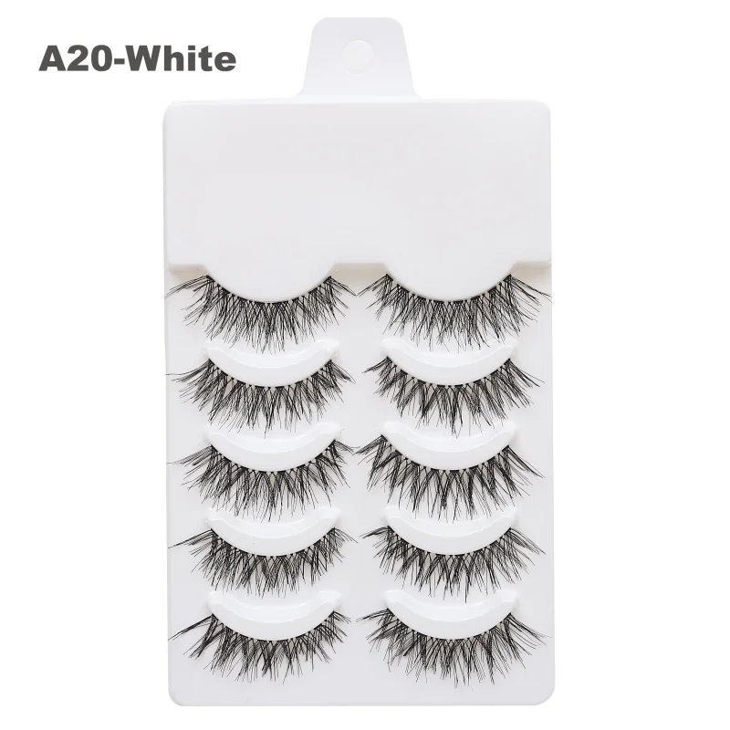 5 Pairs Individual Lashes Wispy Women Makeup Eyelash Extension Natural False Eyelashes Japanese False Eyelashes Cosplay Cilia