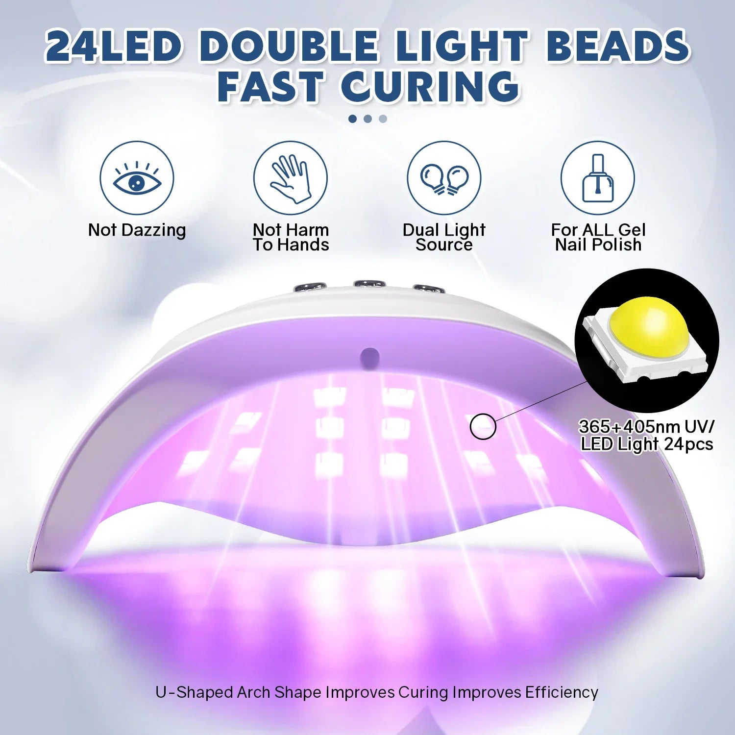 72W UV LED Nail Drying Lamp For Curing All Nail Gel Polish 24LEDS Nail Dryer With Automatic Sensor Professional Salon Art Tools