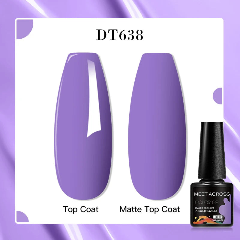 MEET ACROSS 7ml Red Blue Green Metallic Gel Nail Polish Super Bright Mirror Effect Semi Permanent LED UV Gel Nail Art Varnish