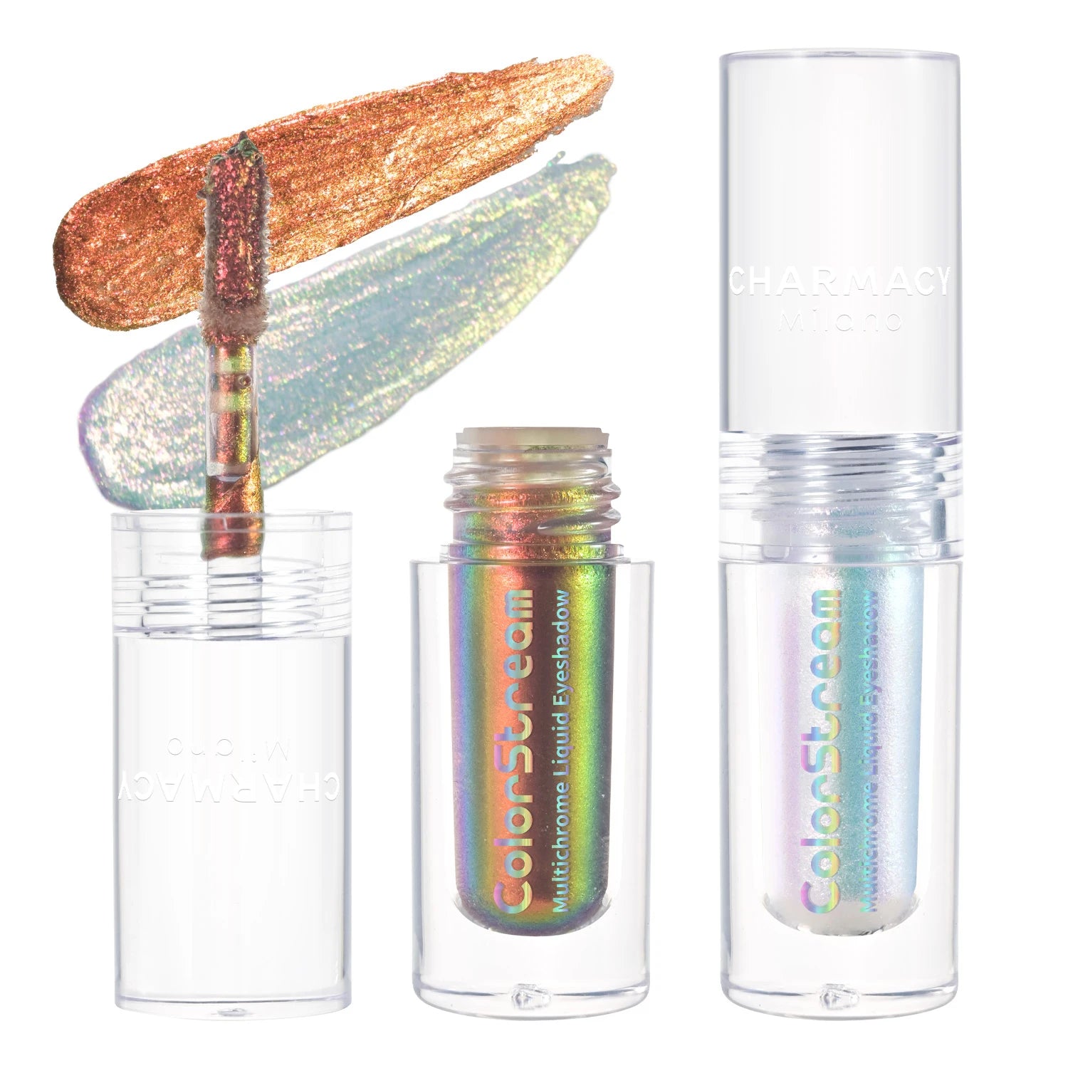 CHARMACY 2pcs/set Multichrome Eyeshadow Liquid 1.5ml Waterproof Longstay Glitter Eye Shadow High Gloss Christmas Holiday Makeup