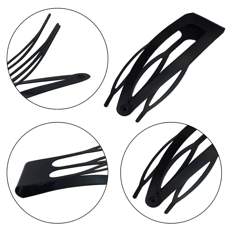 Double Grip Hair Clips Metal Snap Hair Clips For Women 5/10pcs Black Snap Hair Clips Barrettes Women Styling Combs Accessories