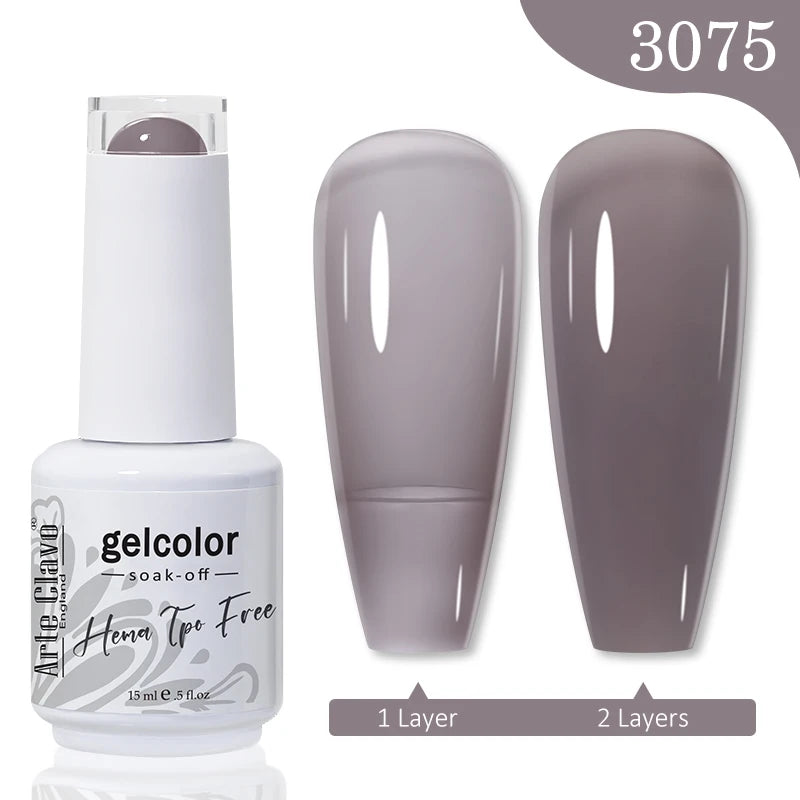 Arte Clavo 15ML Red Brown Color Gel Nail Polish Autumn Winter Nail Art Gel Nail Supplies Semi Permanent Soak Off UV Gel Varnish