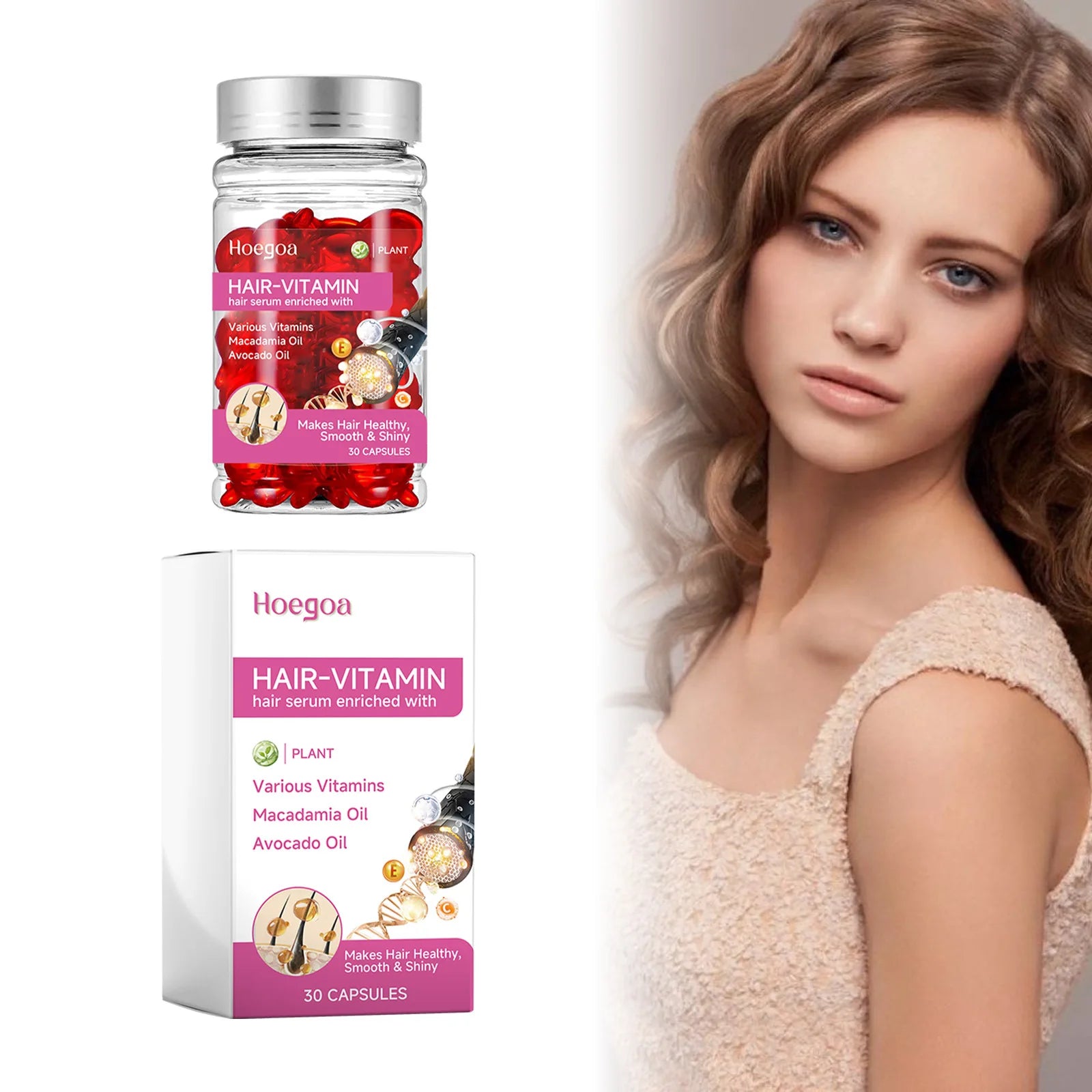 Vitamin Hair Growth Serum Capsule Deeply Moisturizing Reduce Loss Repair Damaged Improve Frizzy Scalp Treatment Hair Essence Oil