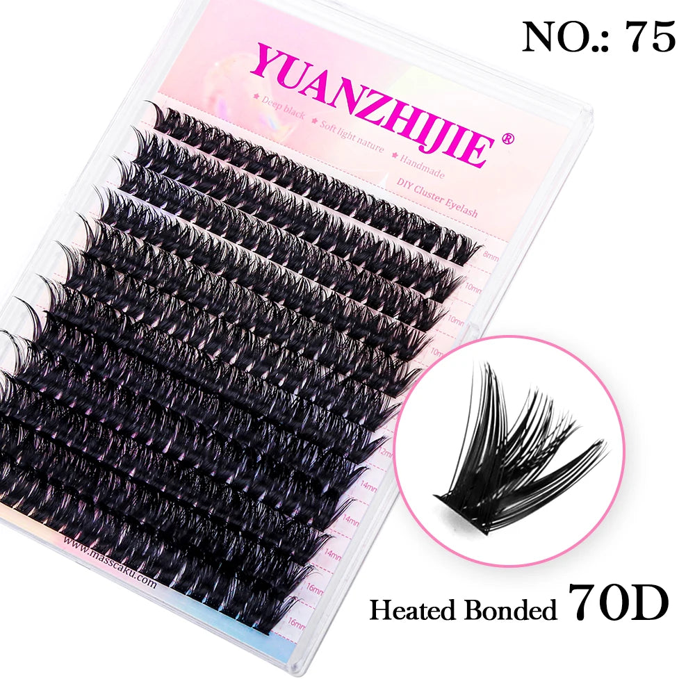 Mix Color 144 Russian Volume YUANZHIJIE False Eyelashes Natural Soft DIY Cluster Segment Lashes Cute Deer Rainbow Eyelashes