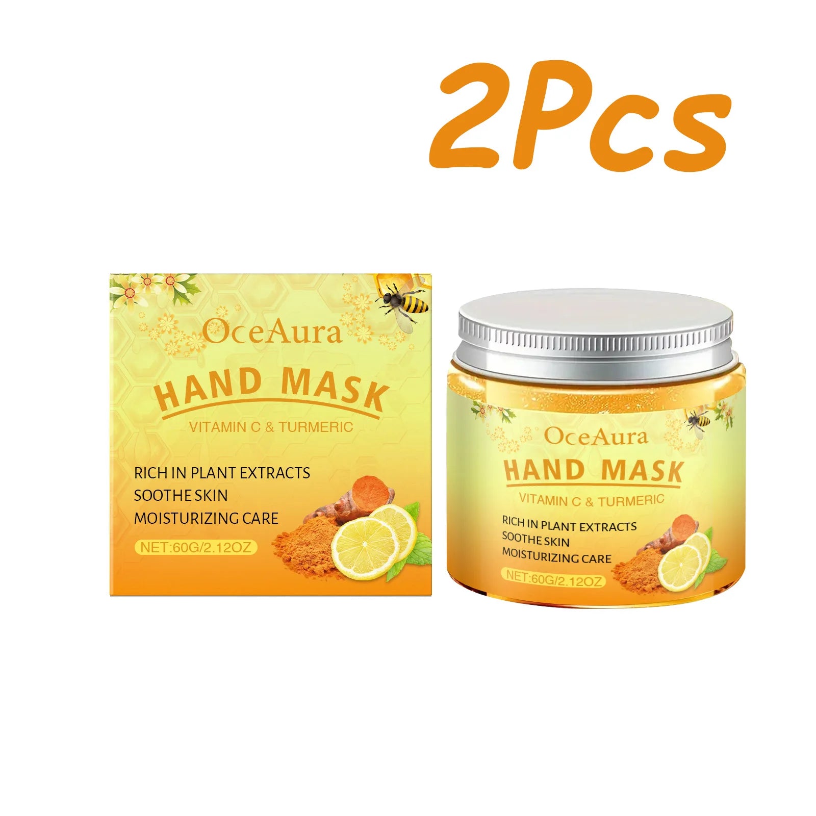 Vitamin C Turmeric Peel Off Hand Mask Moisturizing Nourishing Smoothing Skin Hydrating Improve Roughness Hand Skin Care