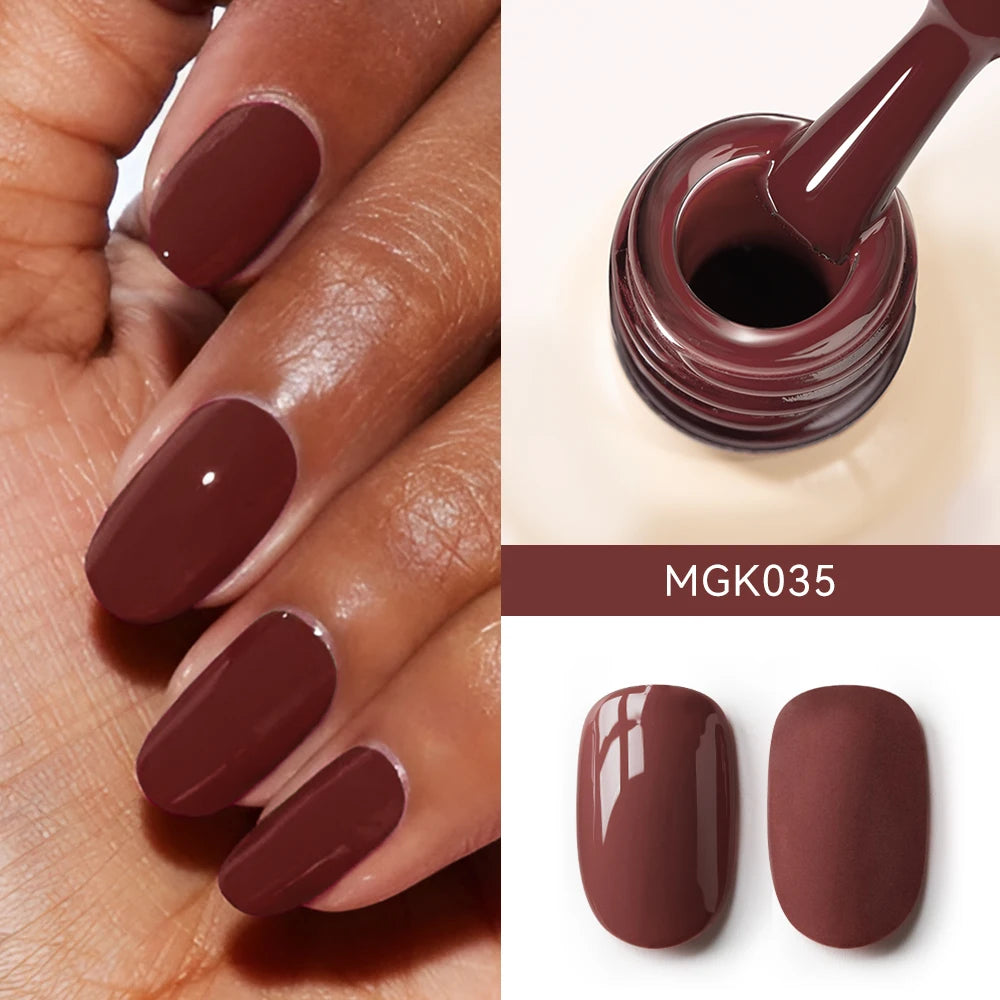 MAYCHAO Cherry Red Gel Nail Polish 12ml Glossy Semi Permanent Soak Off UV LED Frosted Gel Nails Base Painting Varnish