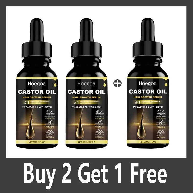 30ml Castor Oil Hair Thickening Essential Oil Nourish Scalp Massage Refreshing Hair Growth Repair Smoothing Hair Care Oil