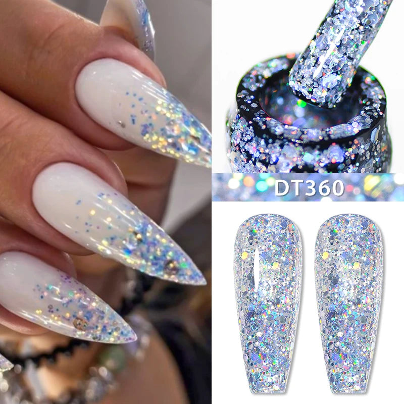 MEET ACROSS 7ml Red Blue Green Metallic Gel Nail Polish Super Bright Mirror Effect Semi Permanent LED UV Gel Nail Art Varnish