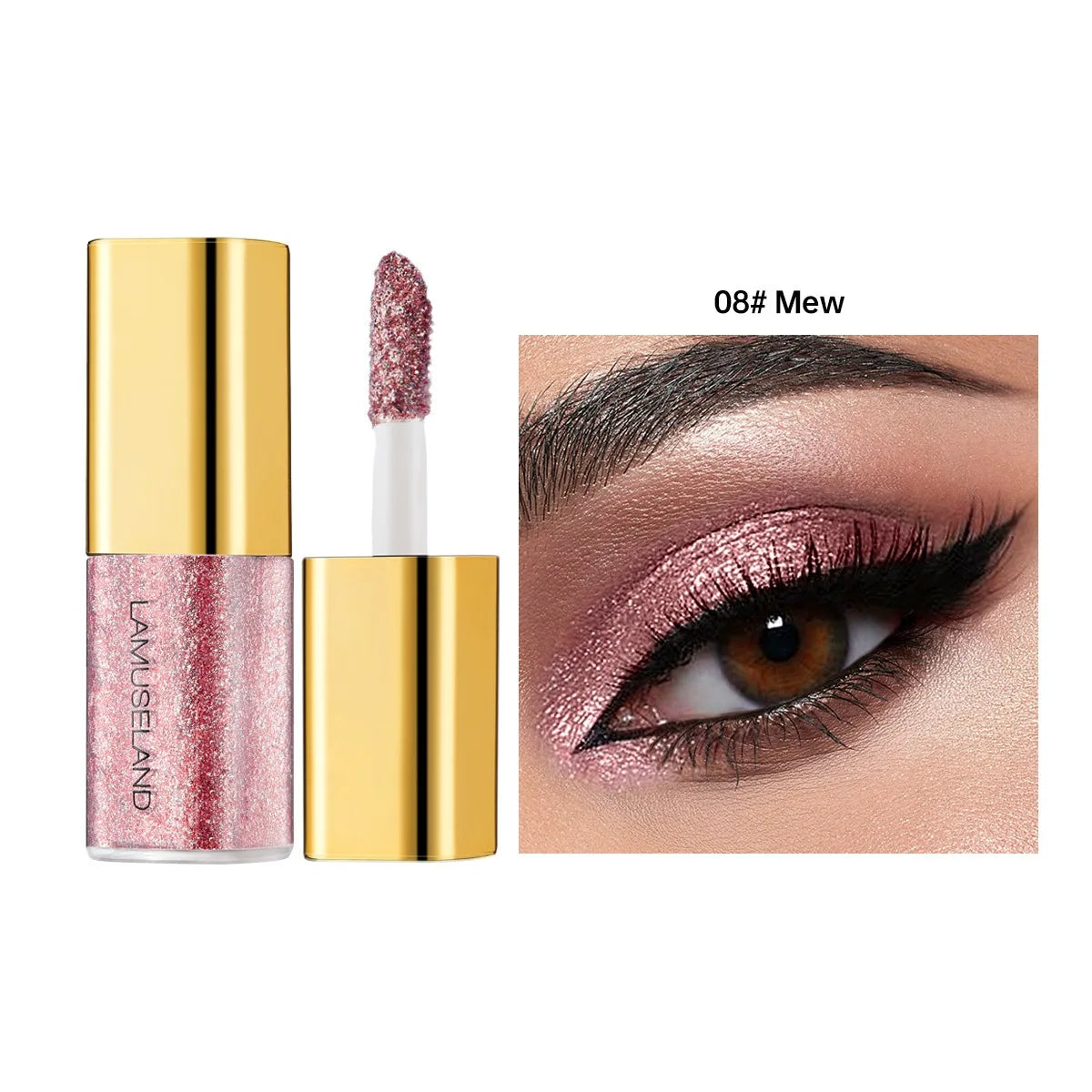 Pearly Liquid Eyeshadow Makeup Waterproof Shimmer Glitter Eye Shadow Highlighter Lasting Eye Tint for Daily Natural Smokey Look