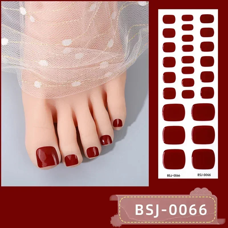 26Tips Pure Toe Gel Nail Sticker Hardens with UV Lamp Curing Waterproof Phototherapy Oil Gel Foil Nail Art Decorations