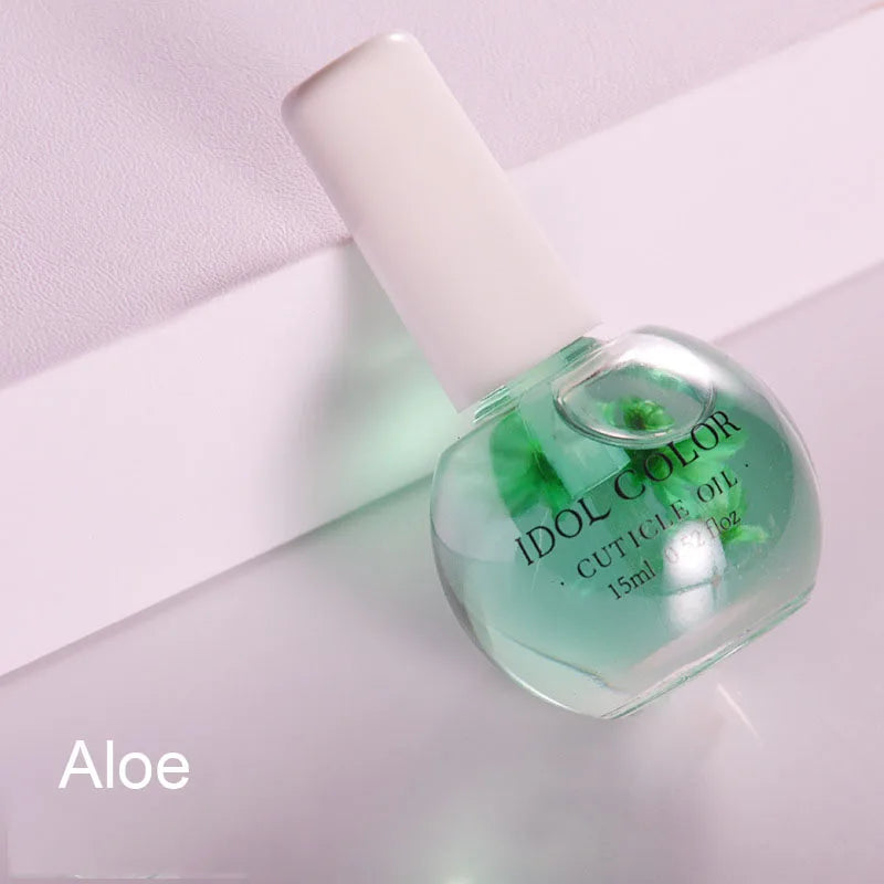 15ML Dried Flower Cuticle Nutrient Oil Nourish Repair Damaged Nails Nail Care Oil Treatment  Moisturizes Strengthen Bright Nails