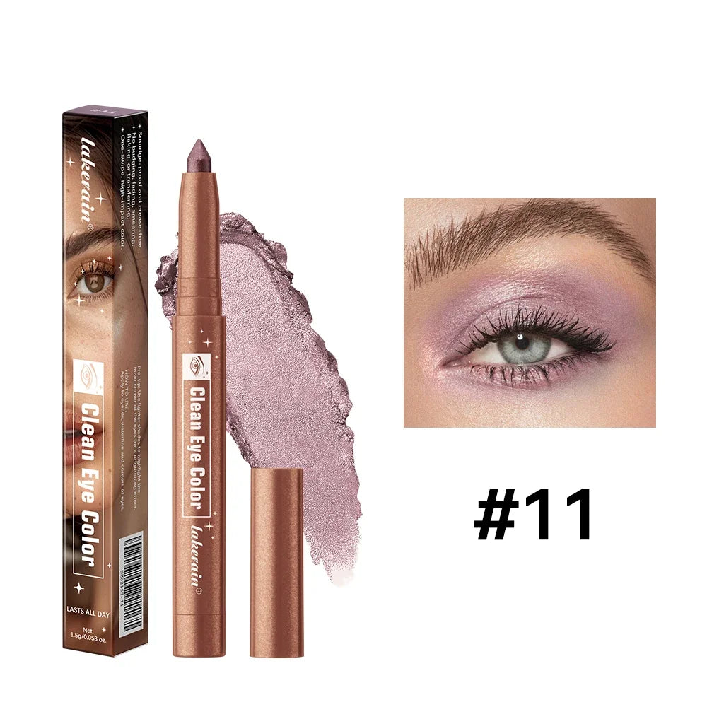 12 Colors Waterproof Eyeshadow Sticks Long Lasting High Pigmented Shimmer Glitter And Matte Eyeshadow Pencil Makeup