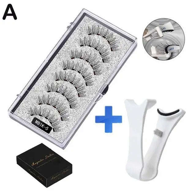 3D Natural Magnetic Eyelashes,With 5 Magnetic Lashes Eyelashes Handmade False Gift Reusable Magne T6N2