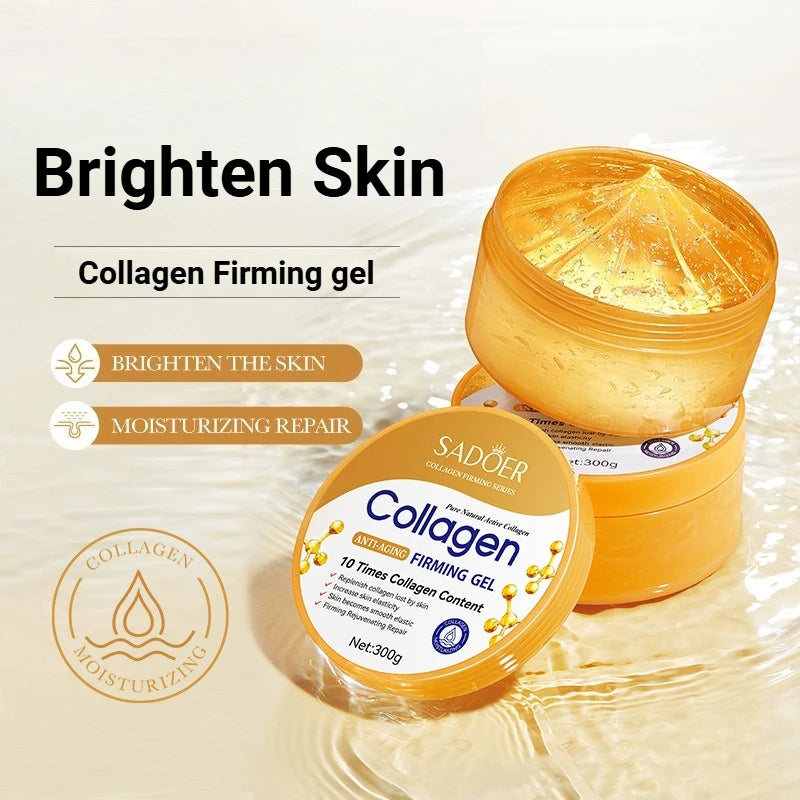 300g Aloe Vera Hydrating Gel Vitamin C & Collagen Moisturizer Skin Gel Evening Primrose VE Soothing Repair Gel for Face & Body