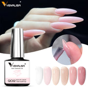VENALISA Quick Construction Gel Jelly Color Semi Transparent Nail Gel Polish Fast Construction Soak Off UV LED Nude Pink Gel 7.5