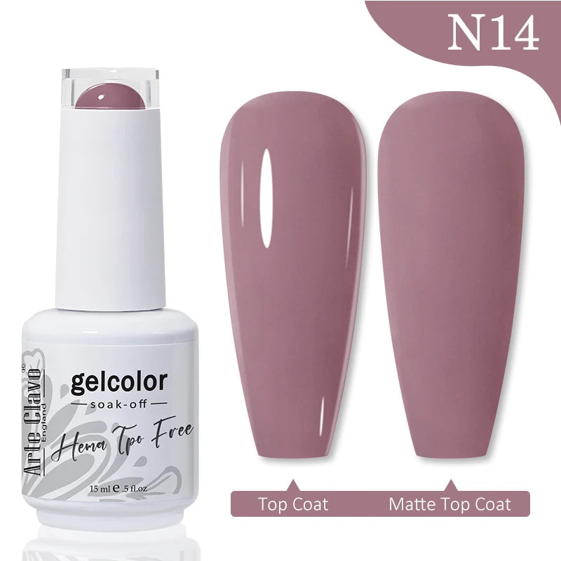 Arte Clavo 15ML Red Brown Color Gel Nail Polish Autumn Winter Nail Art Gel Nail Supplies Semi Permanent Soak Off UV Gel Varnish