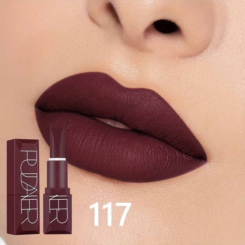Matte Velvet Lipstick, Long Lasting Waterproof Non-Stick Formula, Smooth Soft Texture, Ideal Lip Makeup Gift