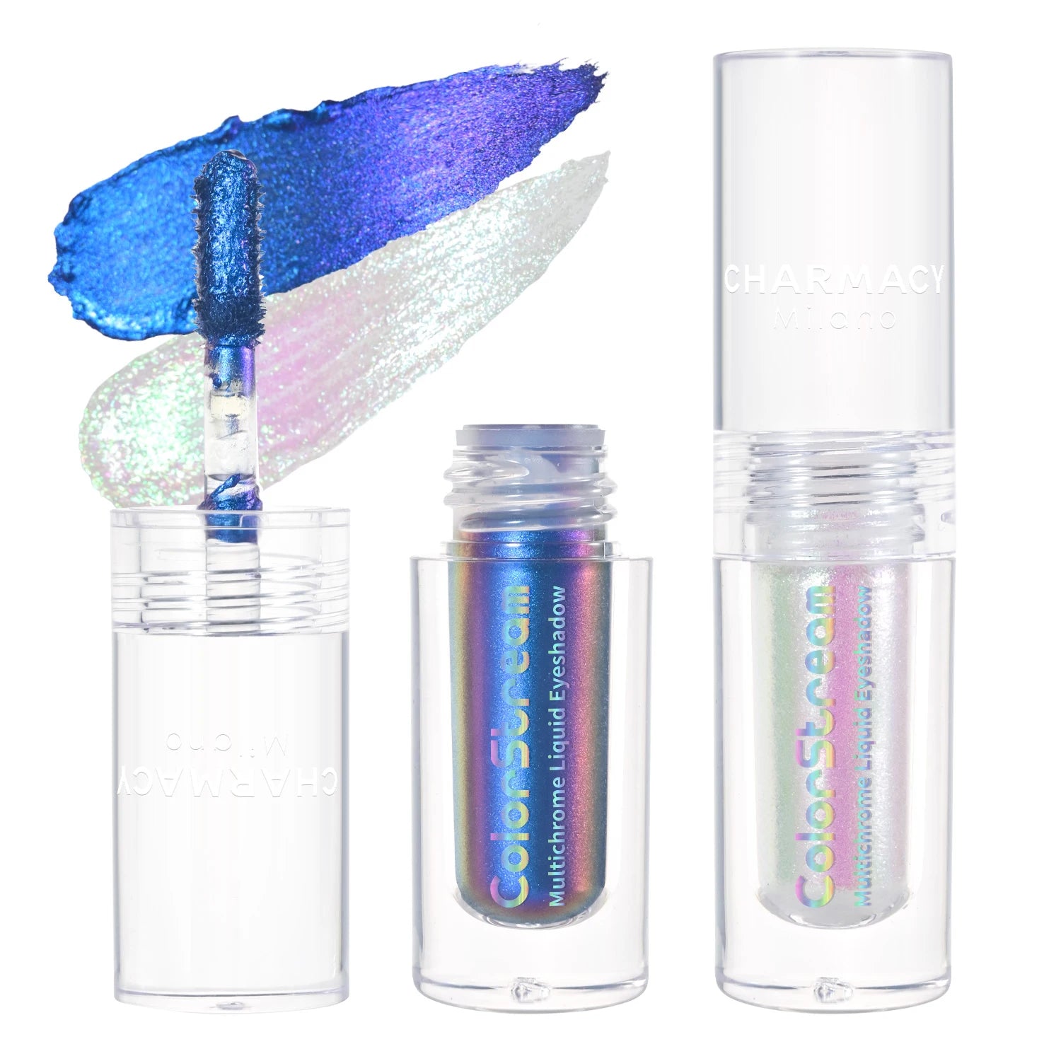CHARMACY 2pcs/set Multichrome Eyeshadow Liquid 1.5ml Waterproof Longstay Glitter Eye Shadow High Gloss Christmas Holiday Makeup