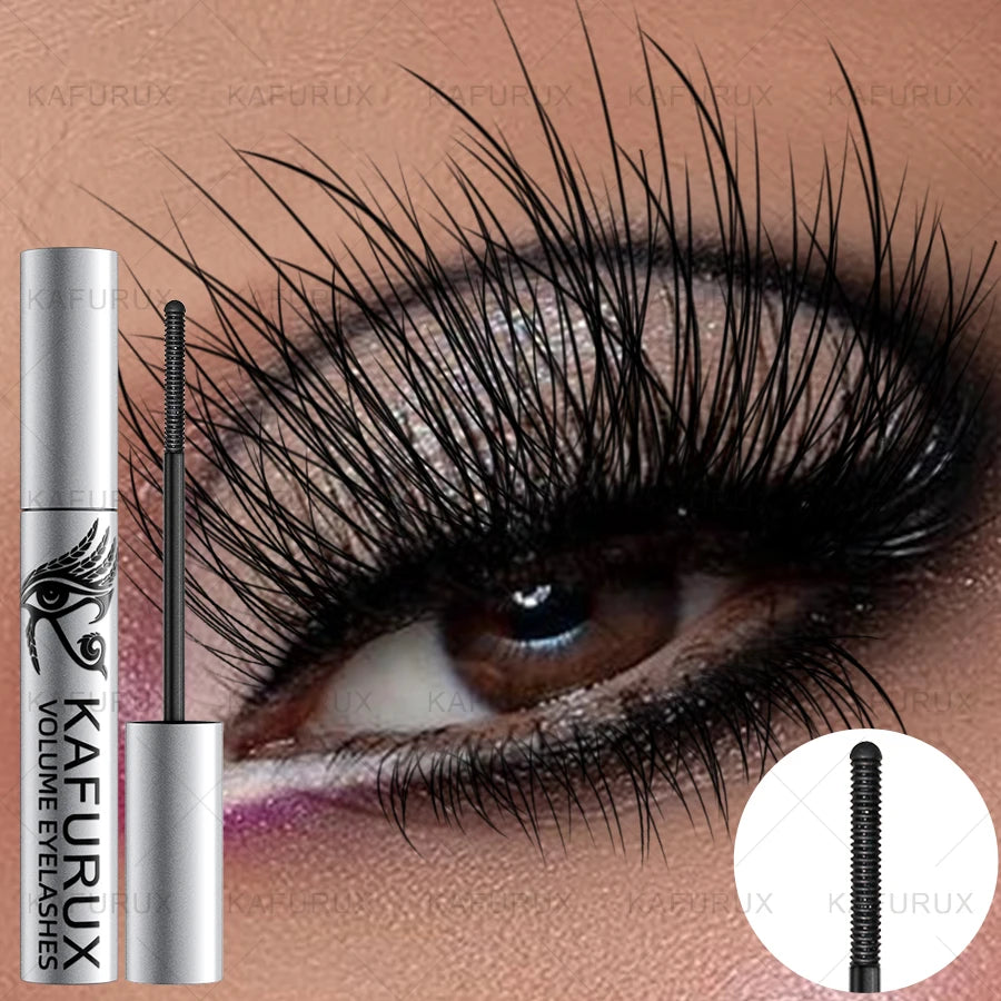 Black Silk Fiber Curling Mascara, Ultra-Fine Brush,Lengthening Volumizing,Waterproof Smudge-proof Eye Makeup Gifts Eye Lash Cosm