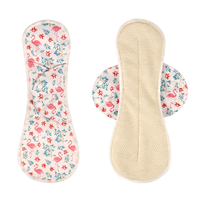 2pcs Washable Menstrual Pad Night Reusable Panty Liner Sanitary Towels Absortable Menstrual Cotton Pads for Women Period