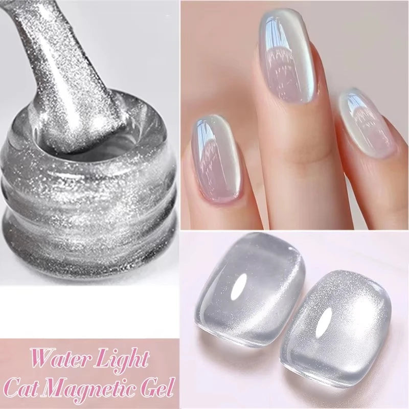 BORN PRETTY Pink Water Light Cat Magnetic Gel Nail Polish Aurora Spar Glitter Glass Bead Soak Off UV LED Semi-Permanant Varnish