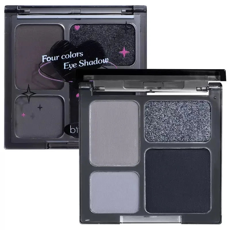 Biya 2 Color Eyeshadow Protable Red Black Plate Matte Eye Shadow Dark Smoky Cosmetics Makeup Party Halloween Diy Makeup