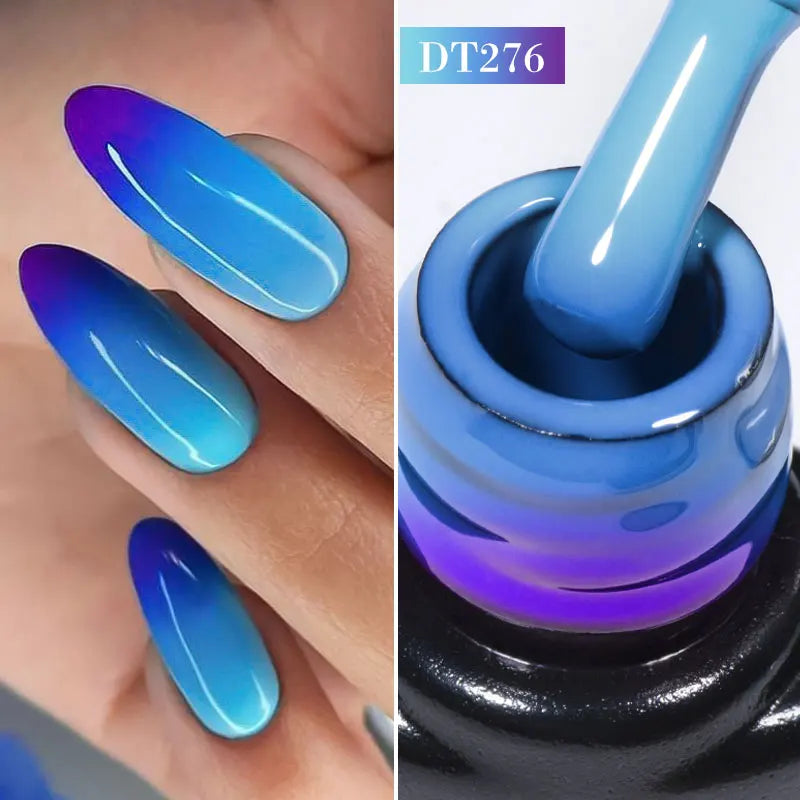 MEET ACROSS 7ml 36Colors Glitter Thermal Gel Nail Polish 3 Colors Changing Soak Off Gel Winter Semi Permanant Nail Art Varnish