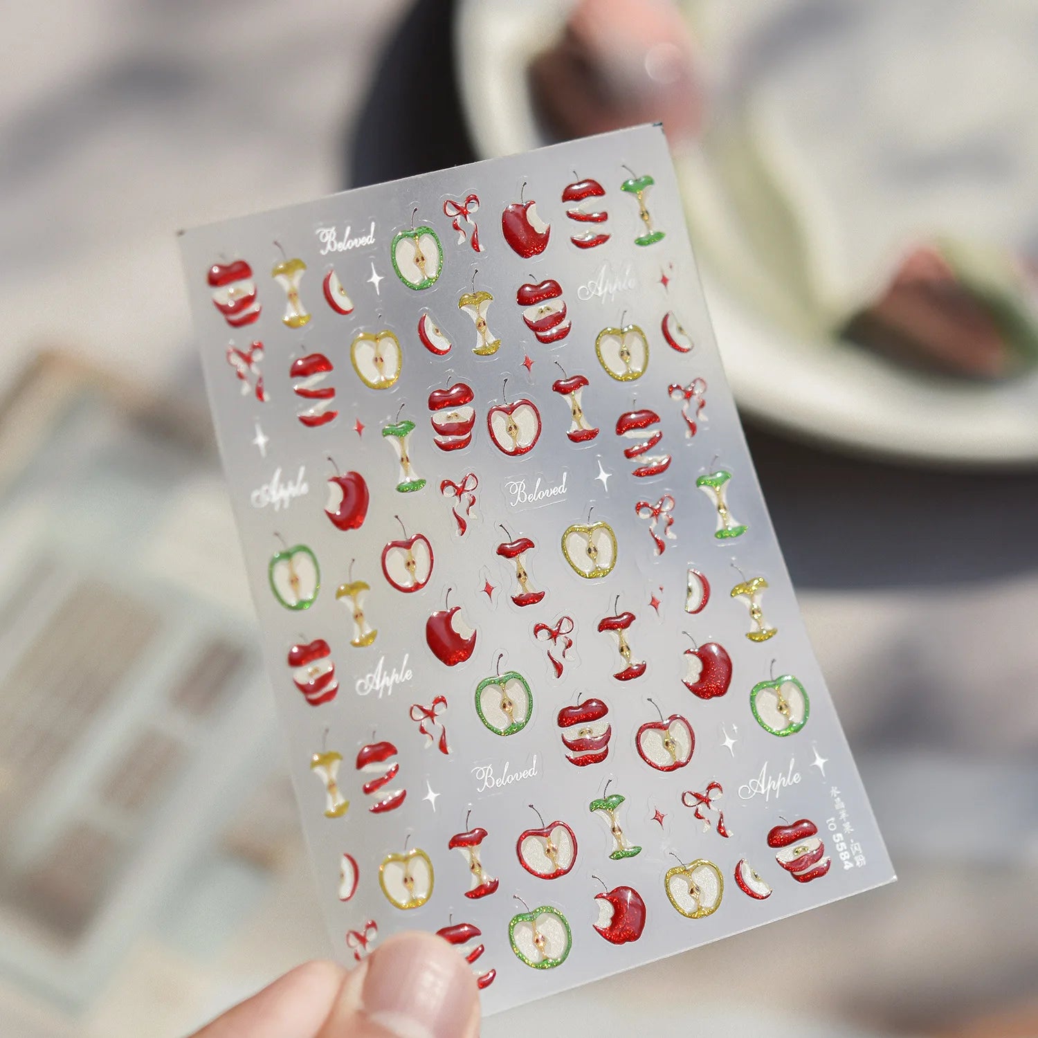 1pcs Japanese Cute Graffiti Lines Nail Art Stickers 5D Embossed Butterfly Rabbit Nail Art Accessory Stickers Self Adhesive Decal