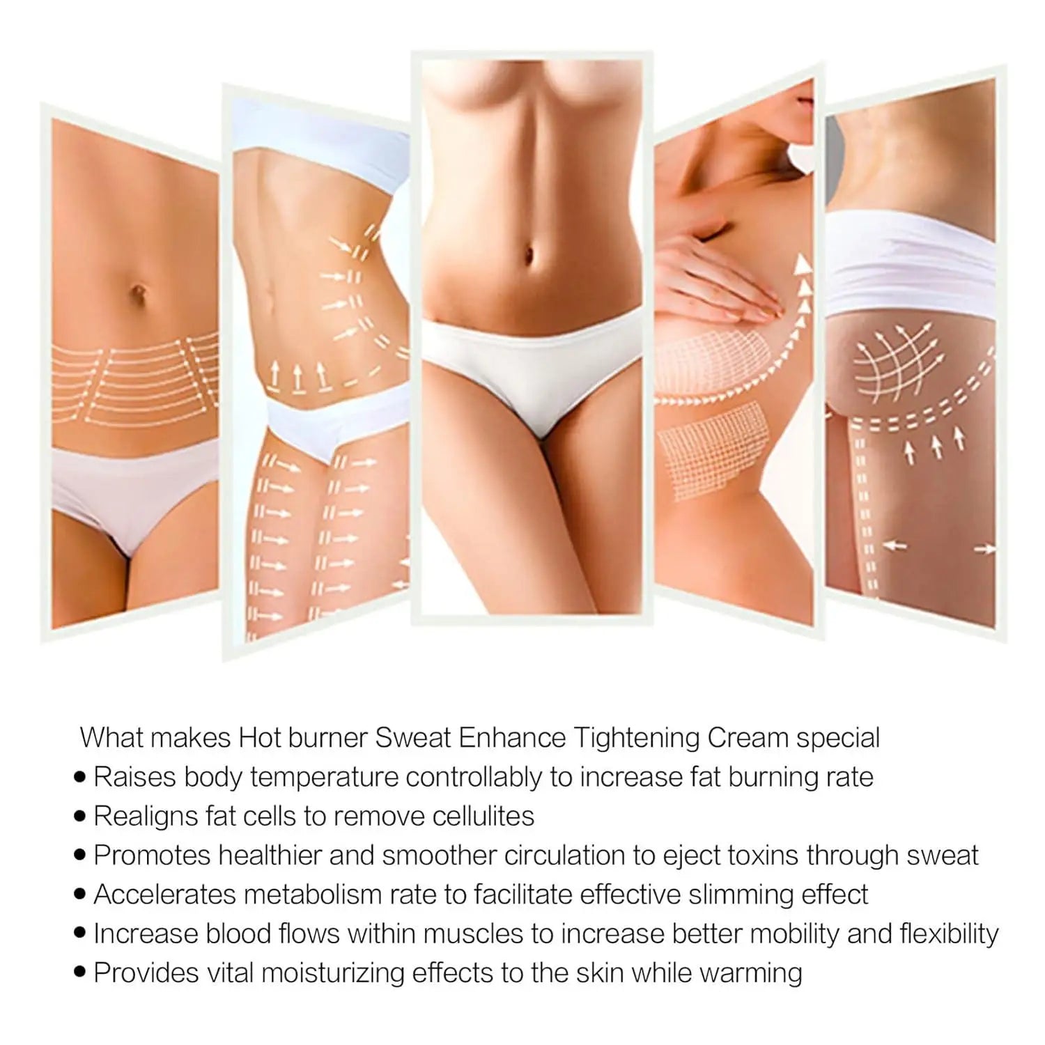Hot Body Slimming Cream Anti Cellulite Fat Burner Tightens Belly Anti Sagging Sweating Enhancer Abdominal Muscle Shaping Cream