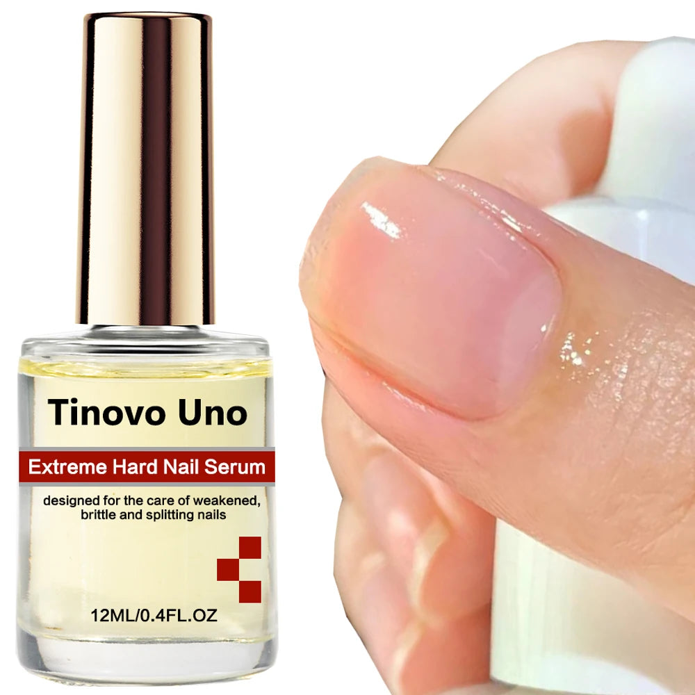 Tinovo Uno Hard Nail Serum Cuticle Oil Nail Polish Cares for Weak Brittle Cracked Nails Keratin Nail Hardener Strengthener Oil