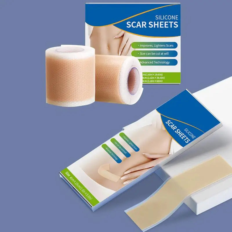 Self-Adhesive Silicone Scar Tape Scar Sheets Soft Silicone Reusable Scar Away Scar Tape Effective Skin Care Strips 4x50cm