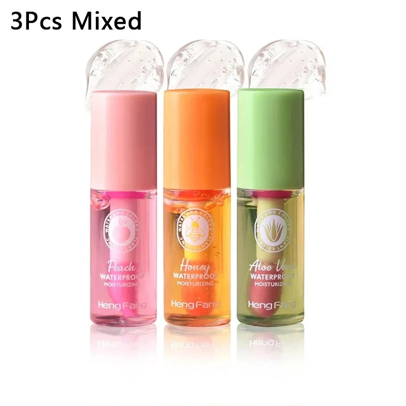 Water Light Lip Gloss Temperature Sensing Moisturizing Color Changing Lip Balm Peach Aloe Vera Brighten Repair Lips Oil Pomade